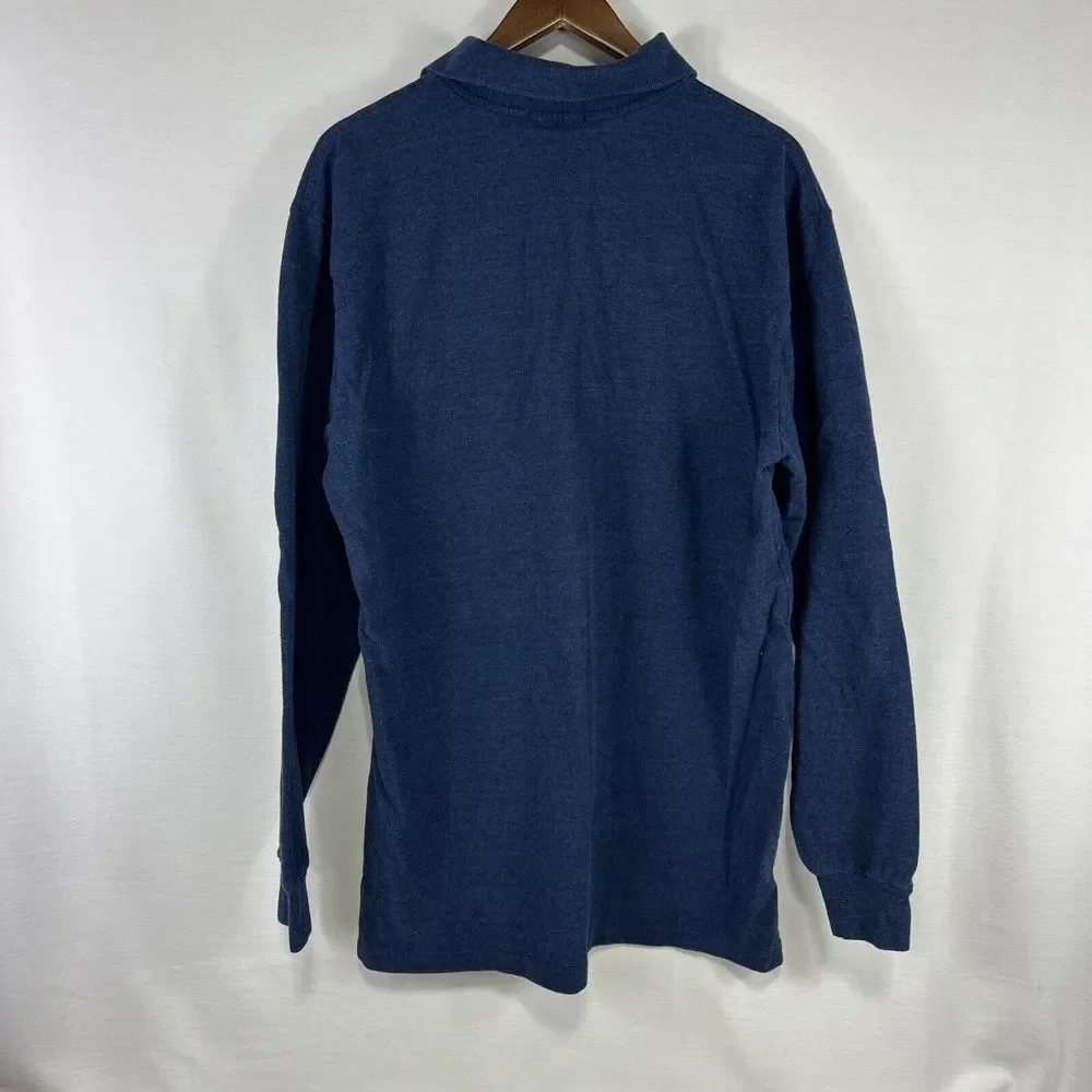 Polo Ralph Lauren Polo Mens XLT Blue Long Sleeve Heathered Pony Logo‎ Tall